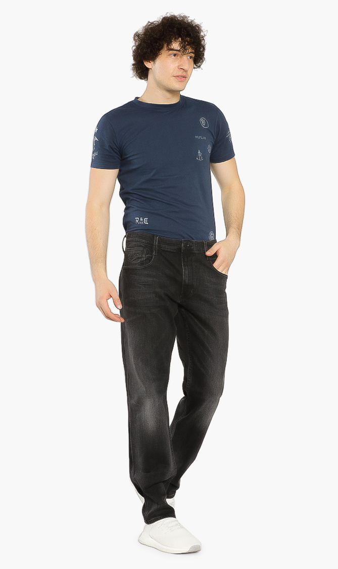 

Anbass Weft Stretch Slim Jeans, Black