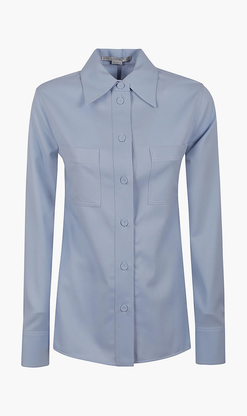 

Stella Mc Cartney Blue Flannel Shirt for Women | The Deal Outlet