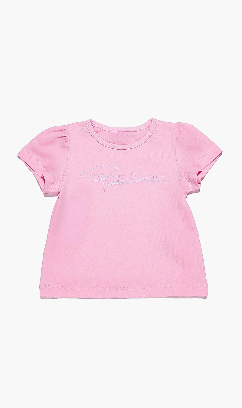 

Pink Logo Embroidered T-shirt