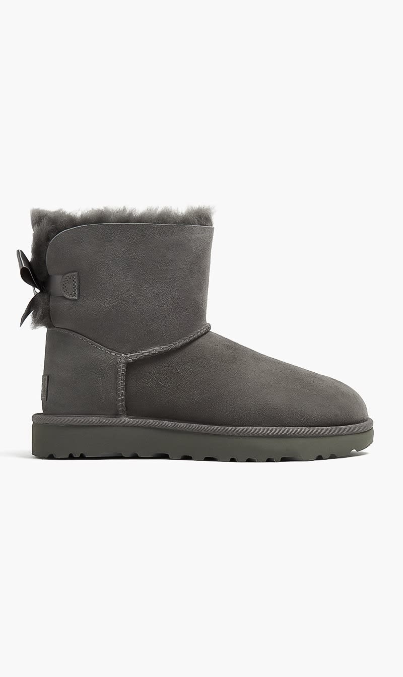 

Ugg Grey Mini Bailey Bow Ii Boots for Women | The Deal Outlet