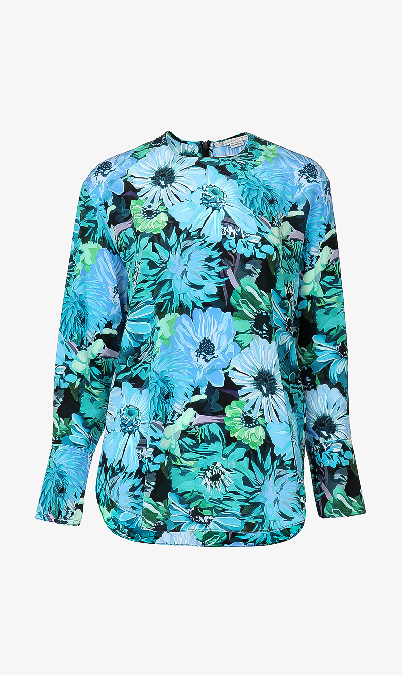 

Stella Mc Cartney Blue Floral Printed Blouse for Women | The Deal Outlet
