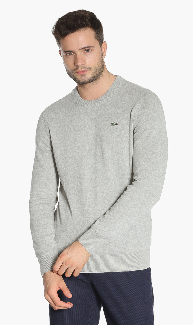 Classic Fit Cotton Sweater, Grey