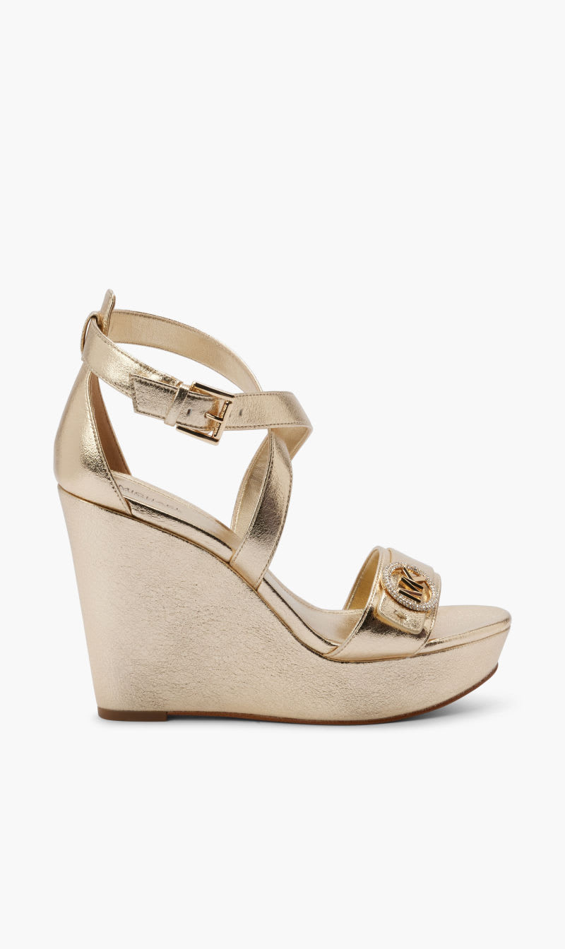 

Michael Kors Gold Carmen Wedge for Women | The Deal Outlet