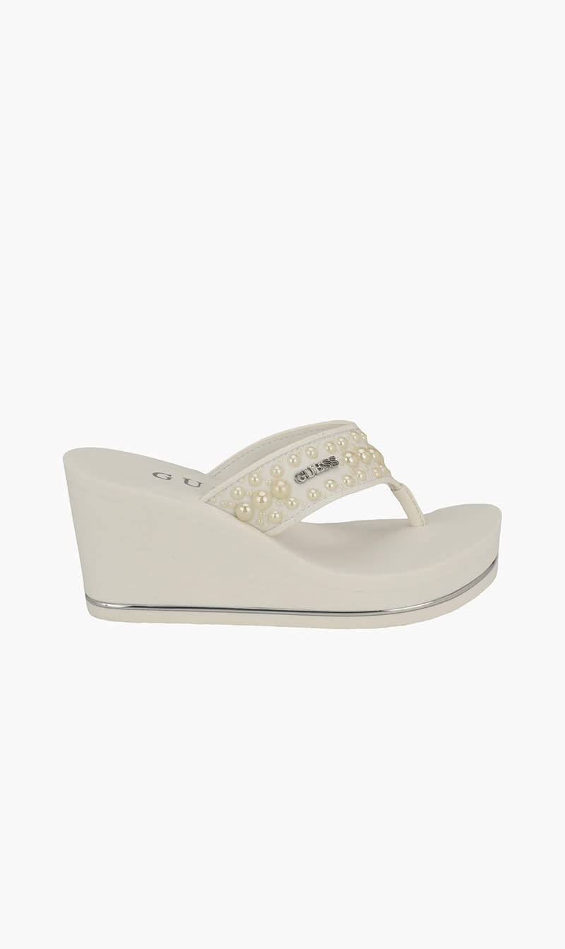 

Guess White Silus Eva Sandals for Women | The Deal Outlet