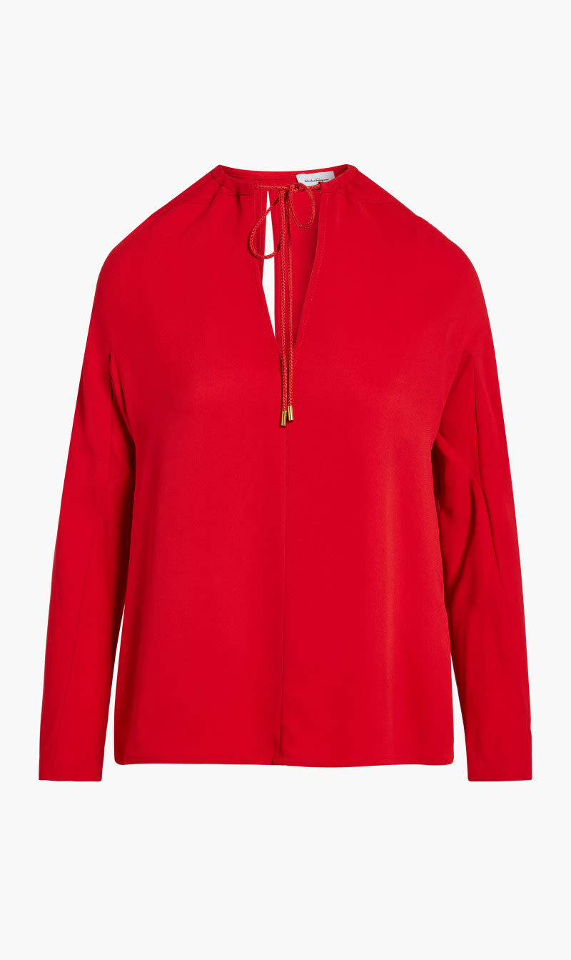 

Salvatore Ferragamo Red Viscose Cady Top for Women | The Deal Outlet