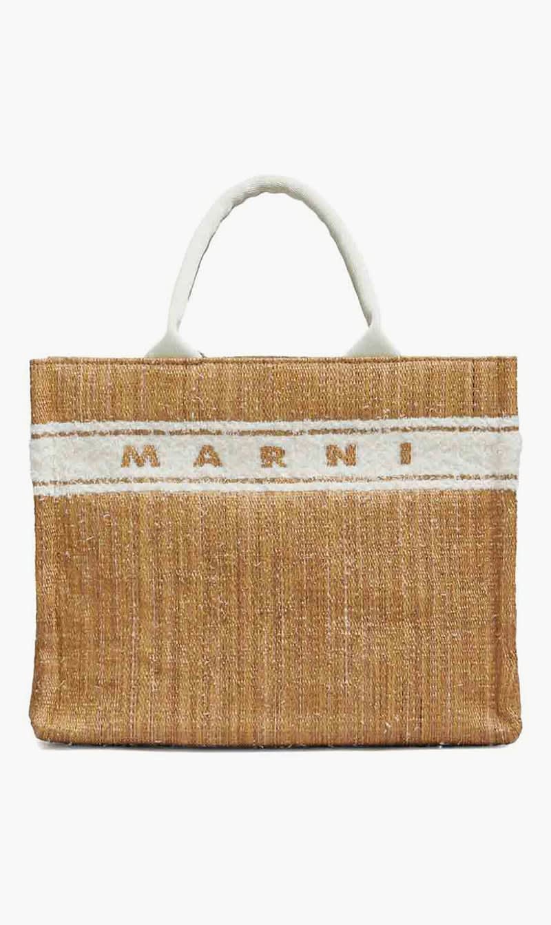 

Marni Brown Logo Tote Bag for Women | The Deal Outlet