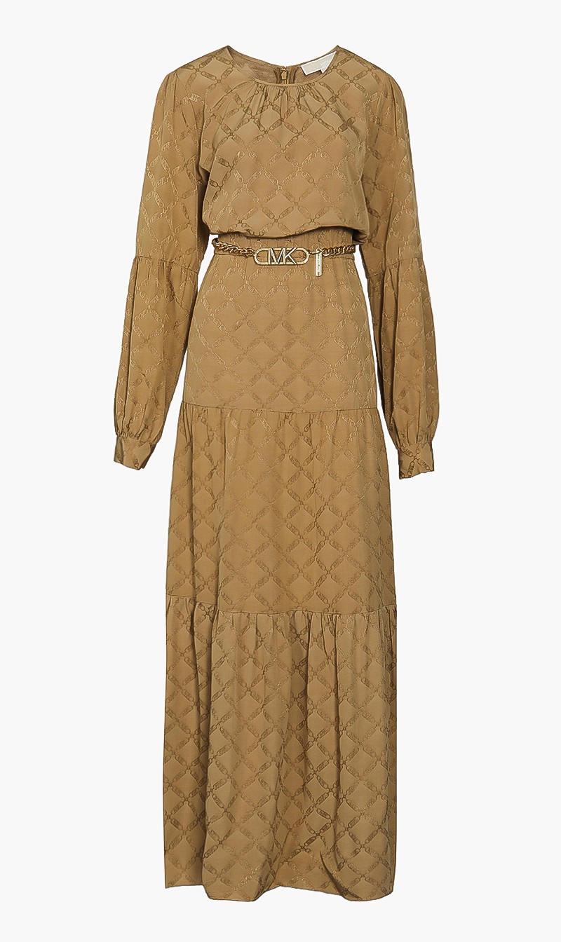 

Logo Jacquard Kaftan Dress, Brown