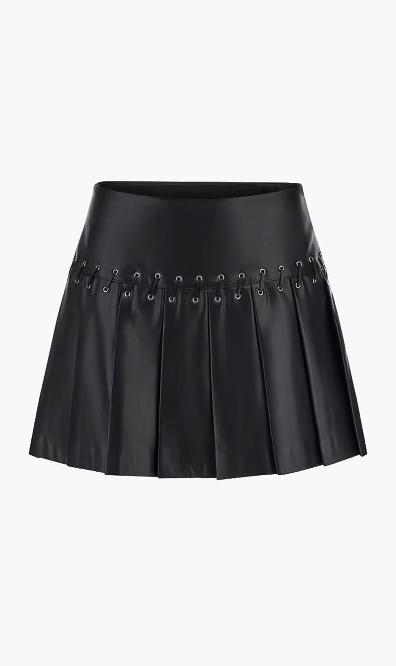 Guess Black Faux Leather Mini Skirt for Women