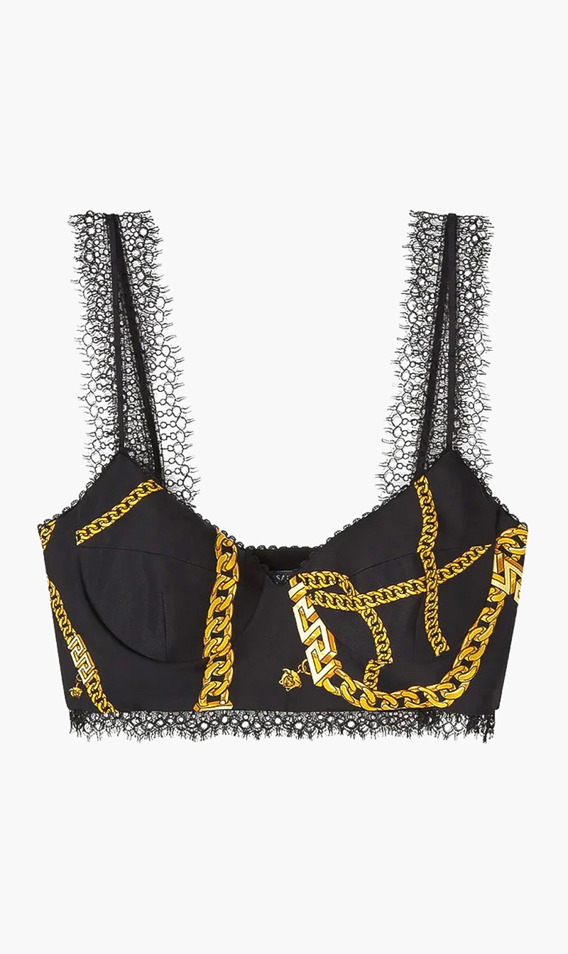 

Versace chain print bralette | the deal outlet, Black