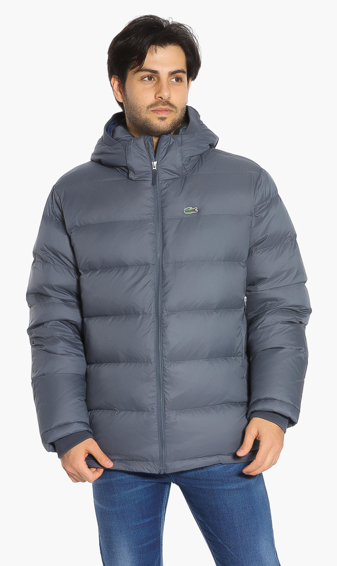 

Lacoste Water-resistant Quilted Hooded Jacket