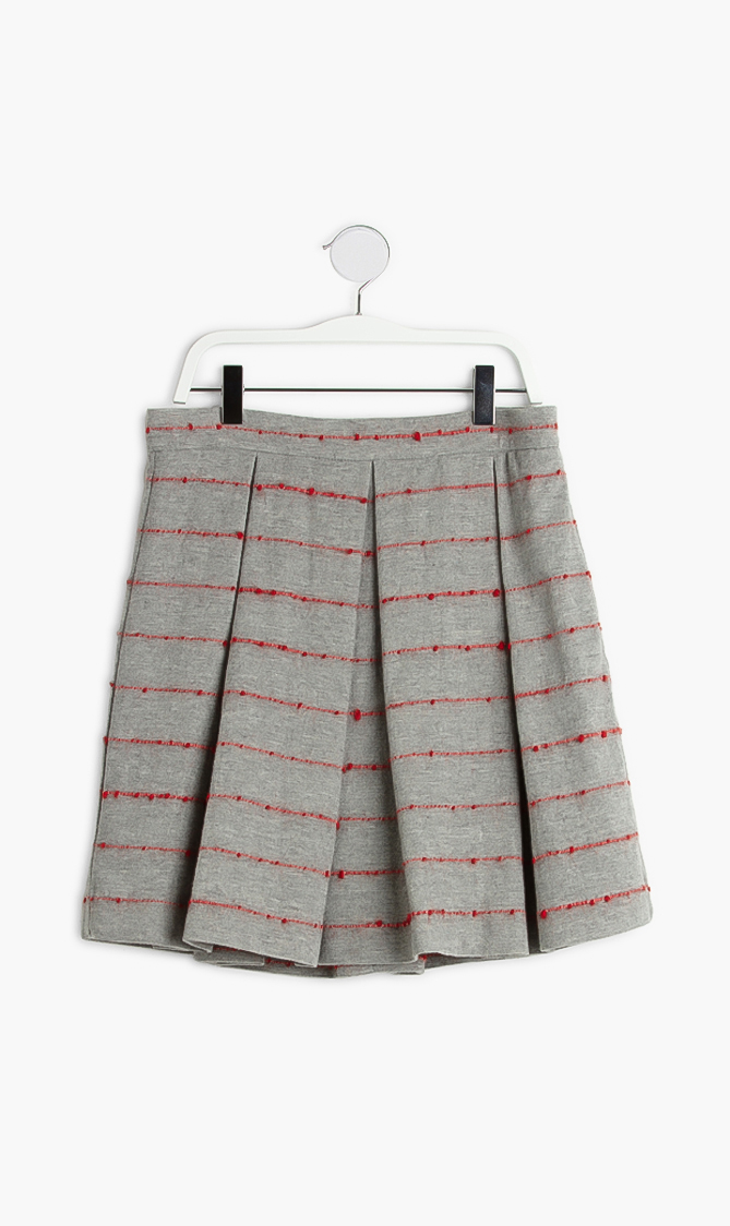 

Il Gufo Striped Pleated Wool Skirt