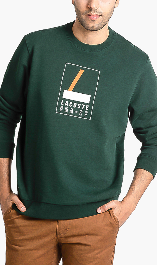 

Lacoste Crew Neck Lacoste Print Fleece Sweatshirt