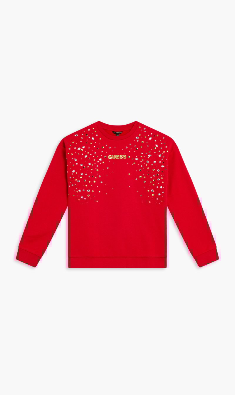 

Guess Red Brush Fleece Active Top for Girls | The Deal Outlet