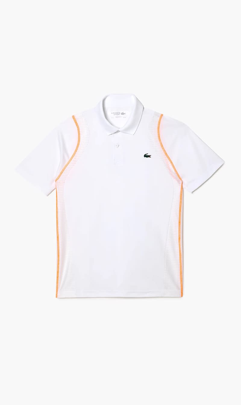 

Lacoste White Ribbed Collar Polo Shirt for Men | The Deal Outlet