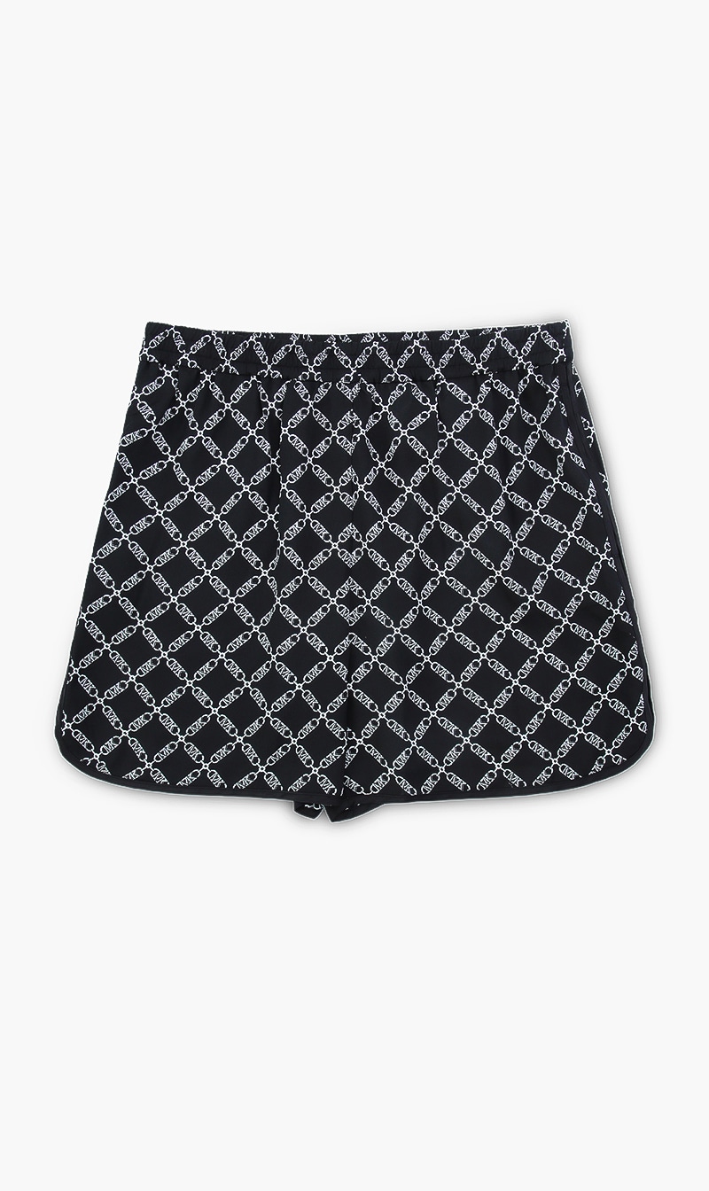 

Empire Logo Print Satin Shorts, Black