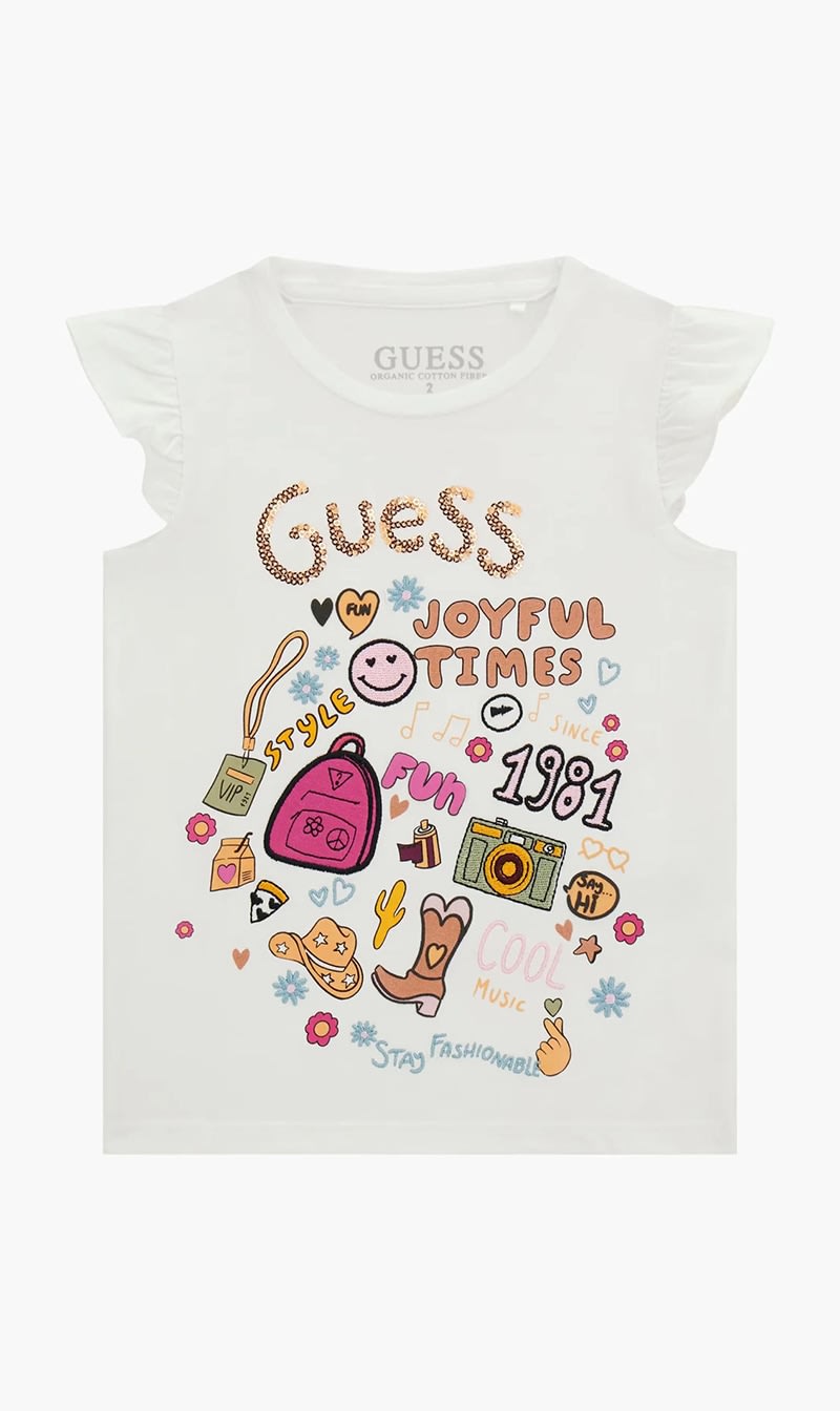 

Guess White Ss T-shirt for Girls | The Deal Outlet