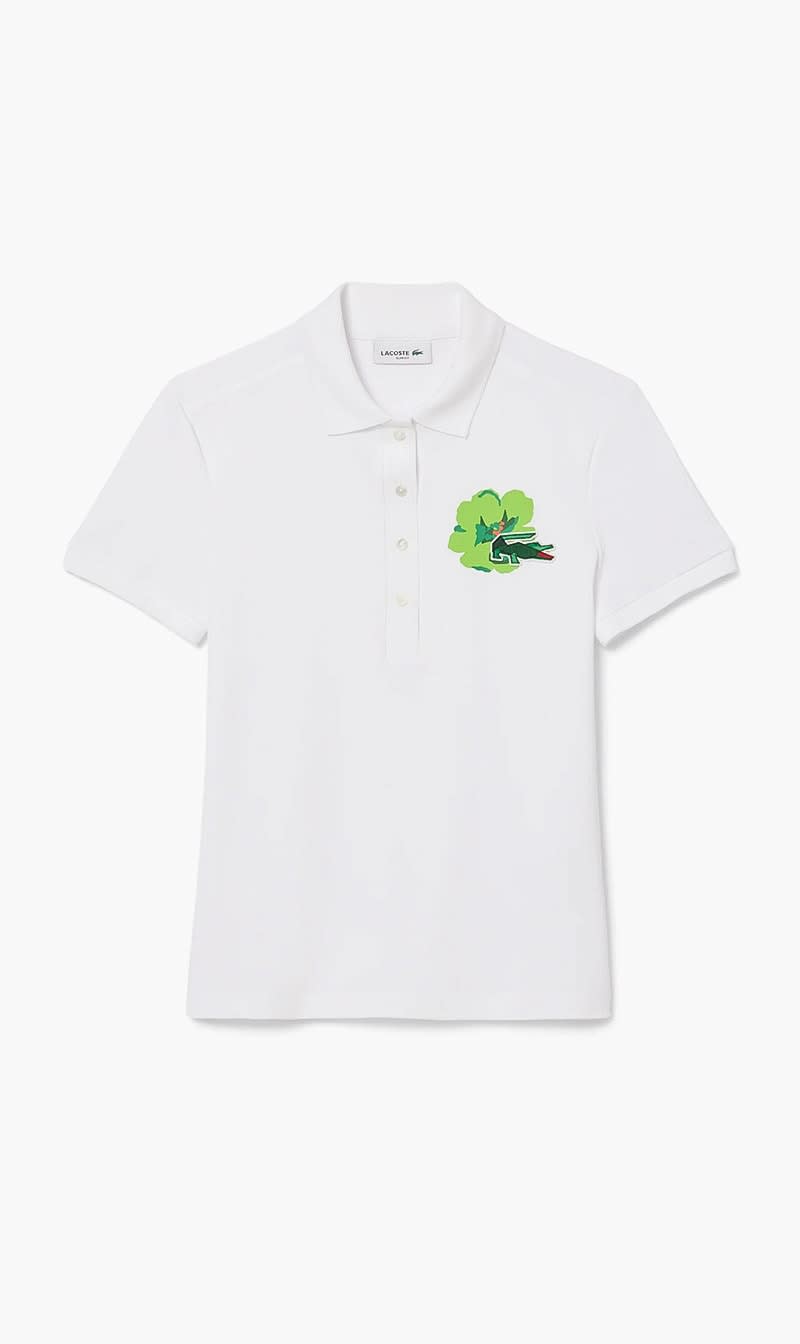 Lacoste White Slim Fit Polo Shirt for Women