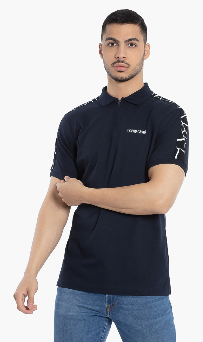

Roberto Cavalli Zipped Cotton Polo Shirt