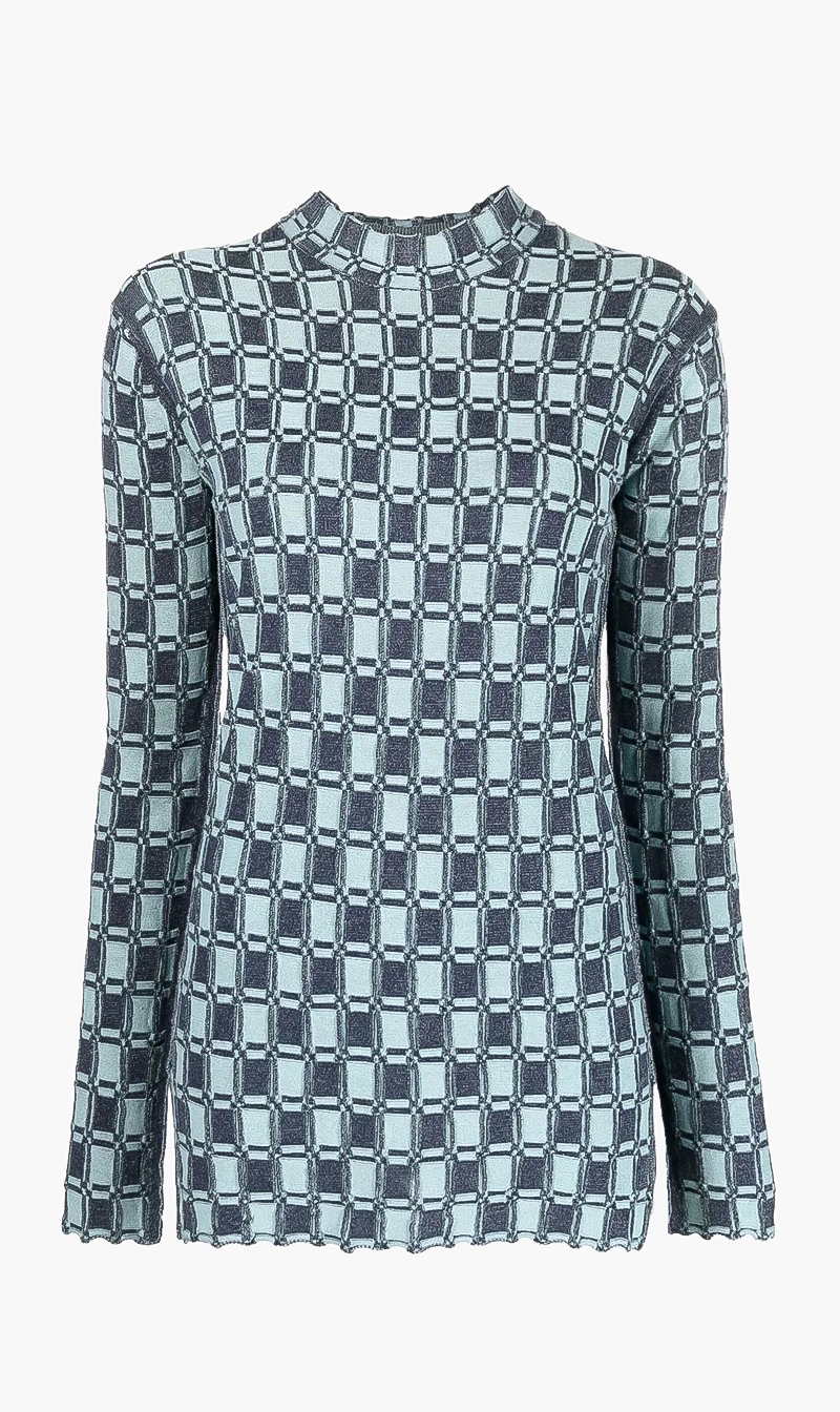 

Kenzo Blue Jacquard Fitted Jumper for Women | The Deal Outlet