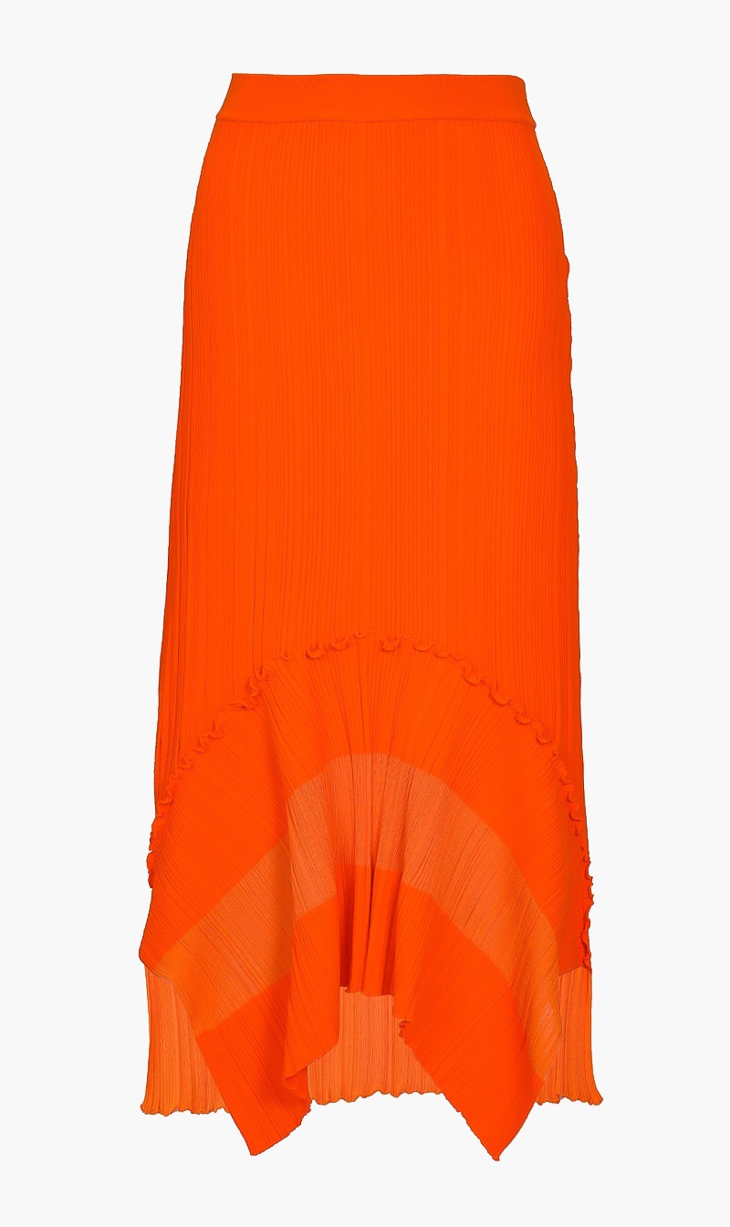 

Plisse Froth Knit Skirt, Orange