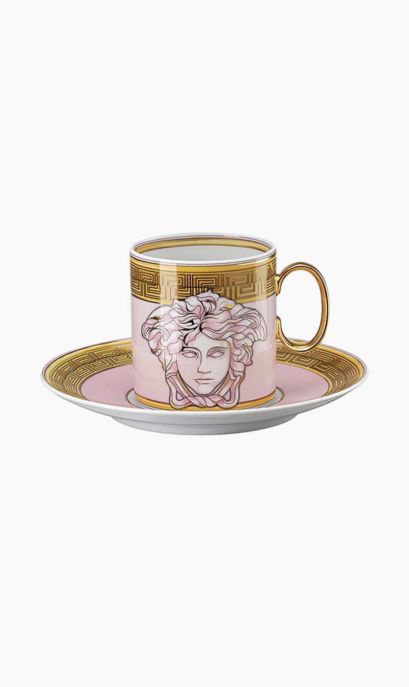

Pink Coin Cup & Saucer, White