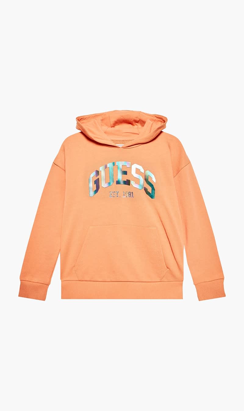 

Guess Orange Ls Hooded Active Top - Organic French Terry 290 for Girls | The Deal Outlet