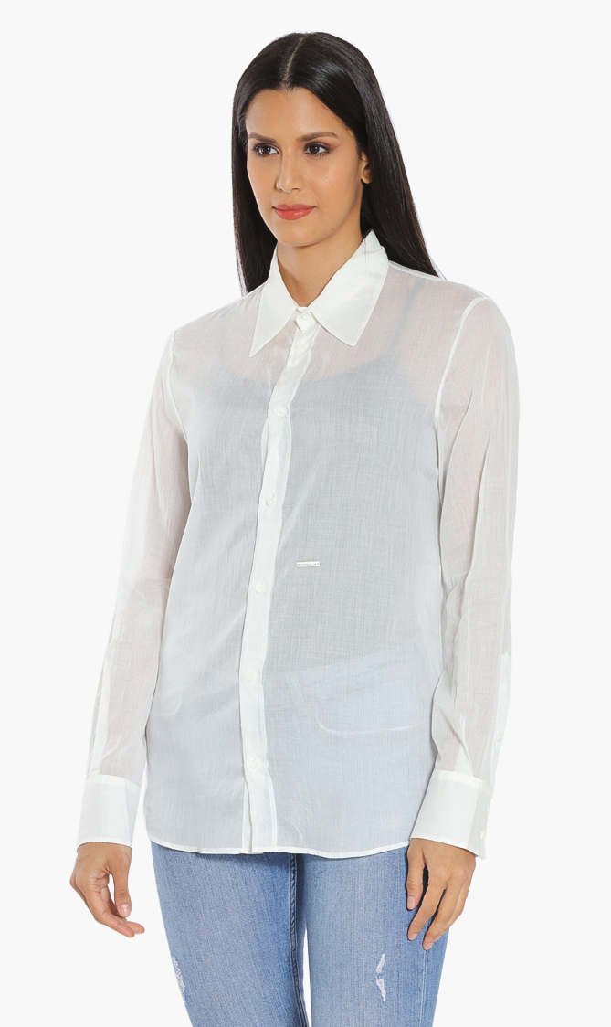 Dsquared2 Plain Cotton Long Sleeve Shirt