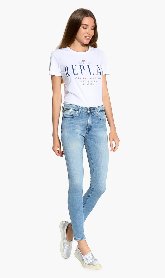 

Washed Stretch Jeans, Blue