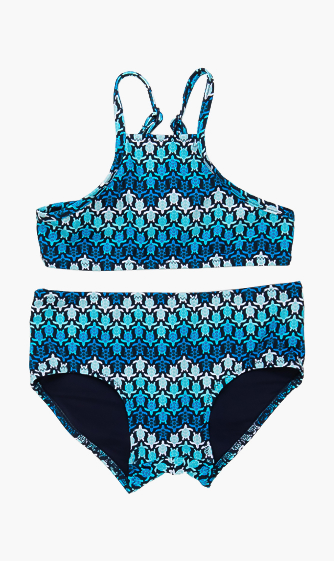 

Gomette Turtle Print Two Pieces Swimsuit, Blue