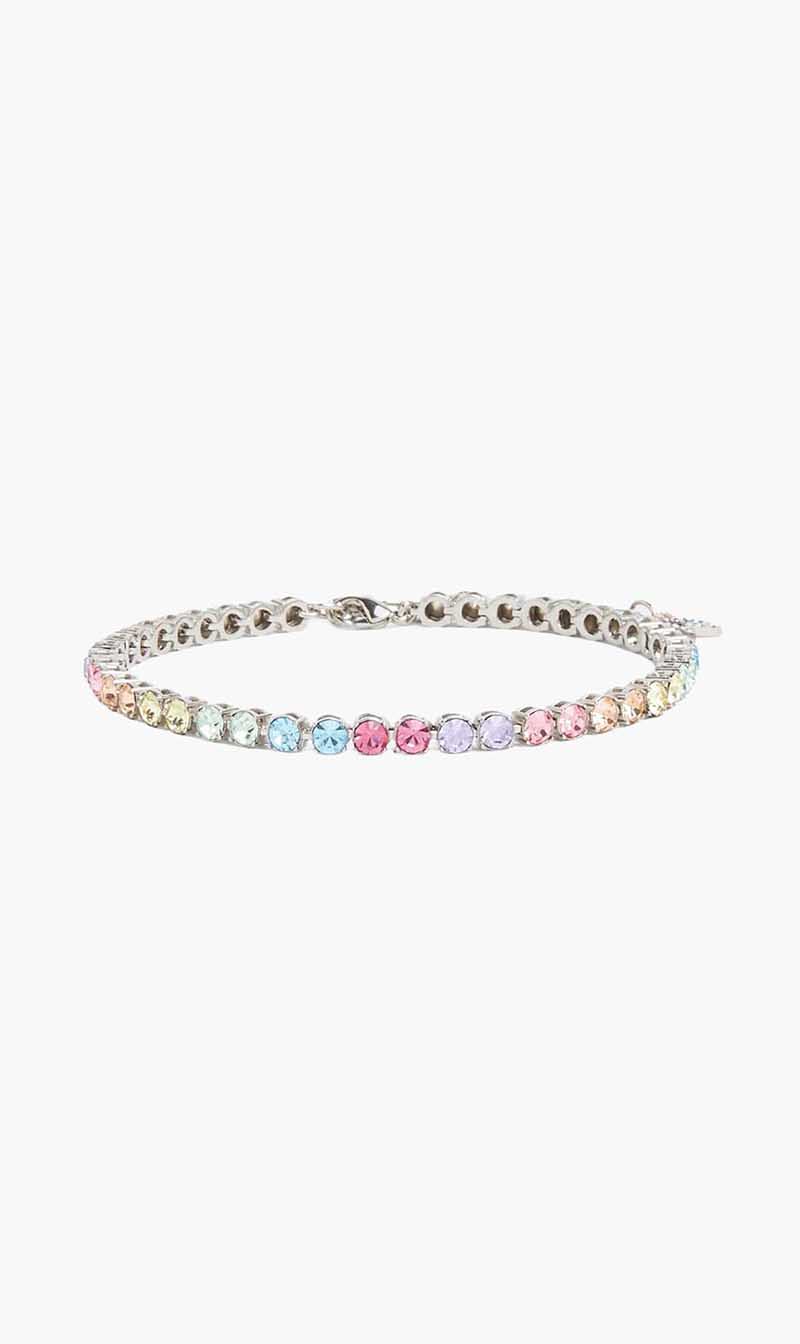 

Amina Muaddi Multi-color Crystal Embellished Tennis Anklet for Women | The Deal Outlet