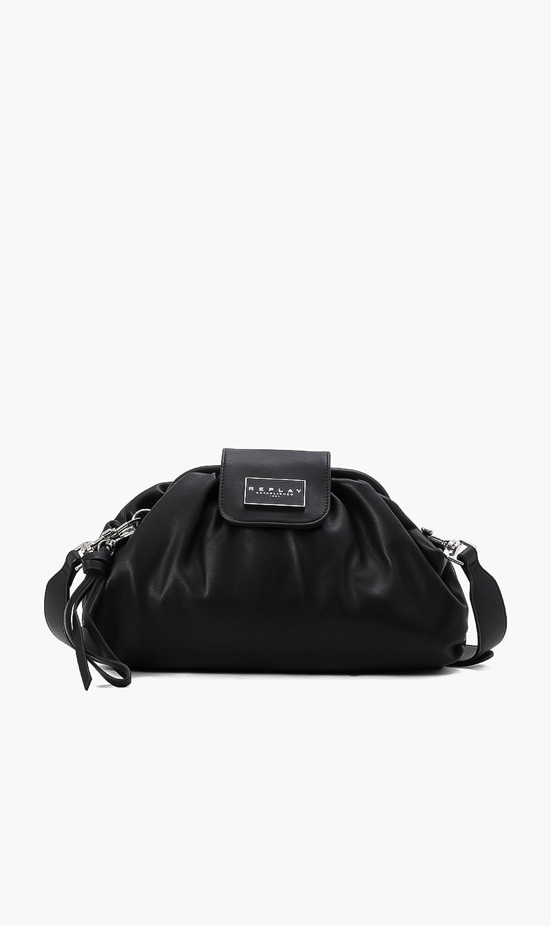 

Replay Solid Leather Crossbody Bag