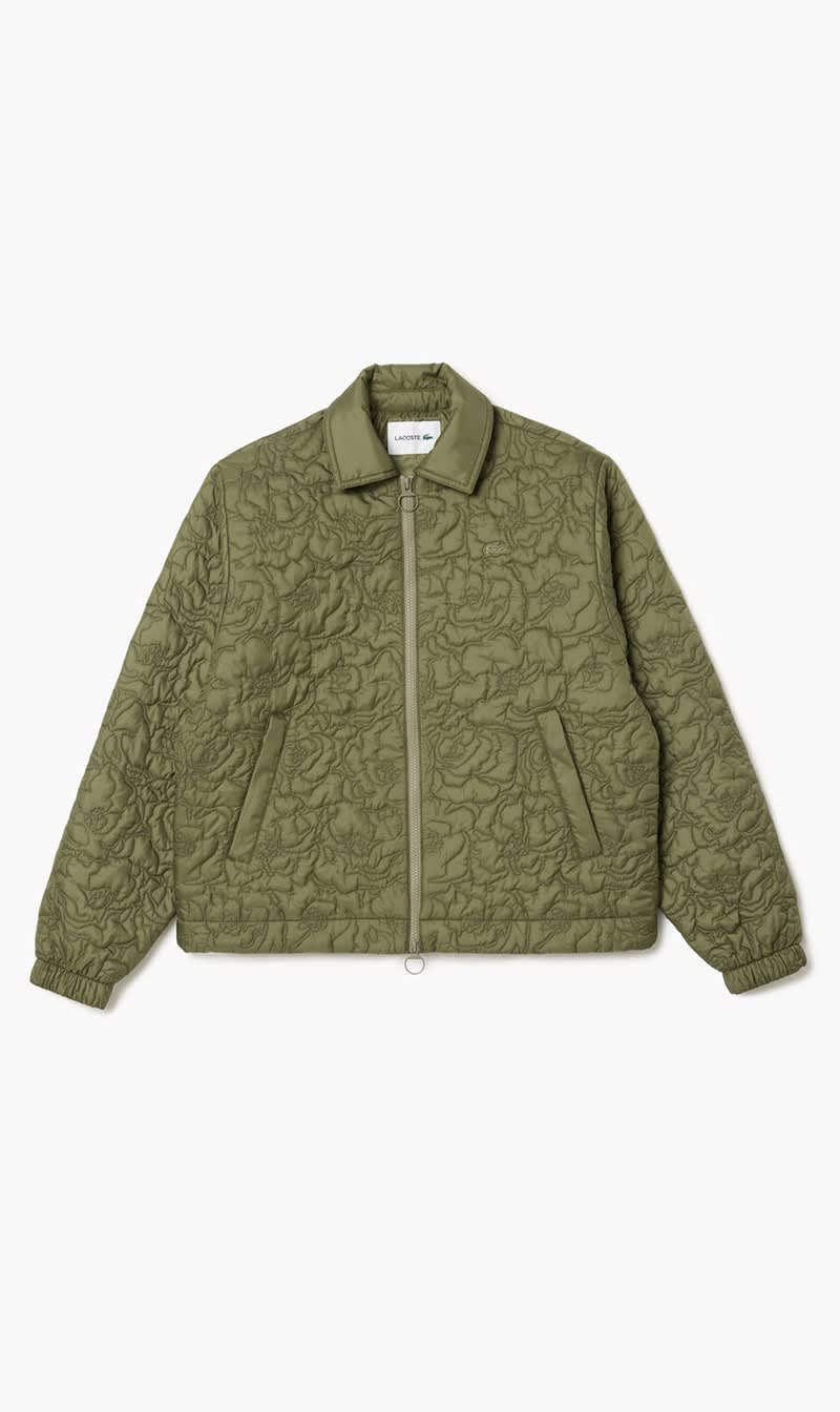 

Lacoste Green Quilted Floral Jacket for Women | The Deal Outlet