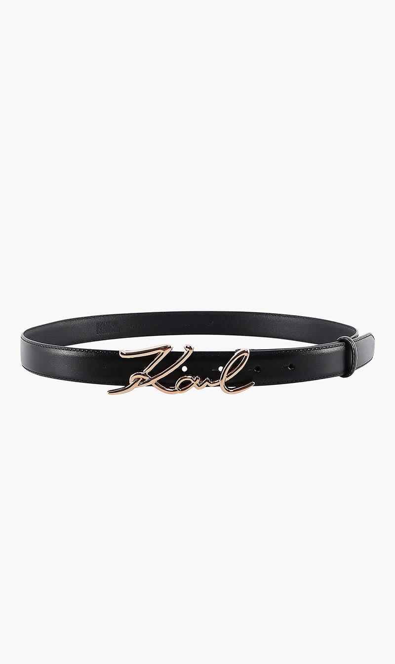 

Karl Lagerfeld Black K/signature Belt for Women | The Deal Outlet