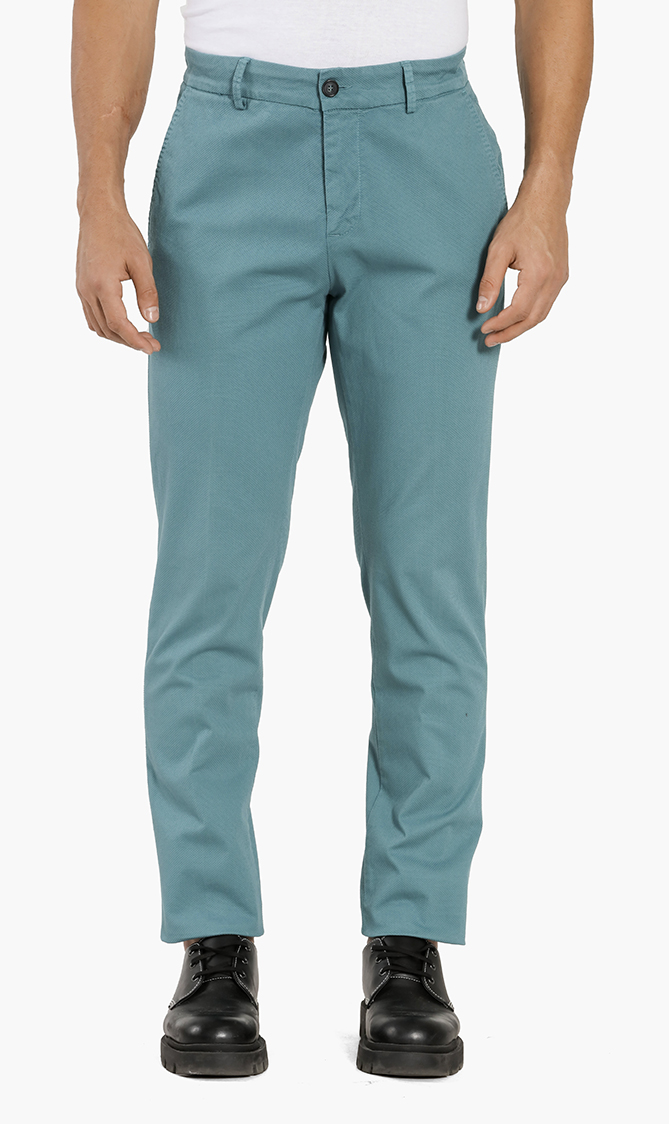 

Textured Cotton-blend Trouser, Blue