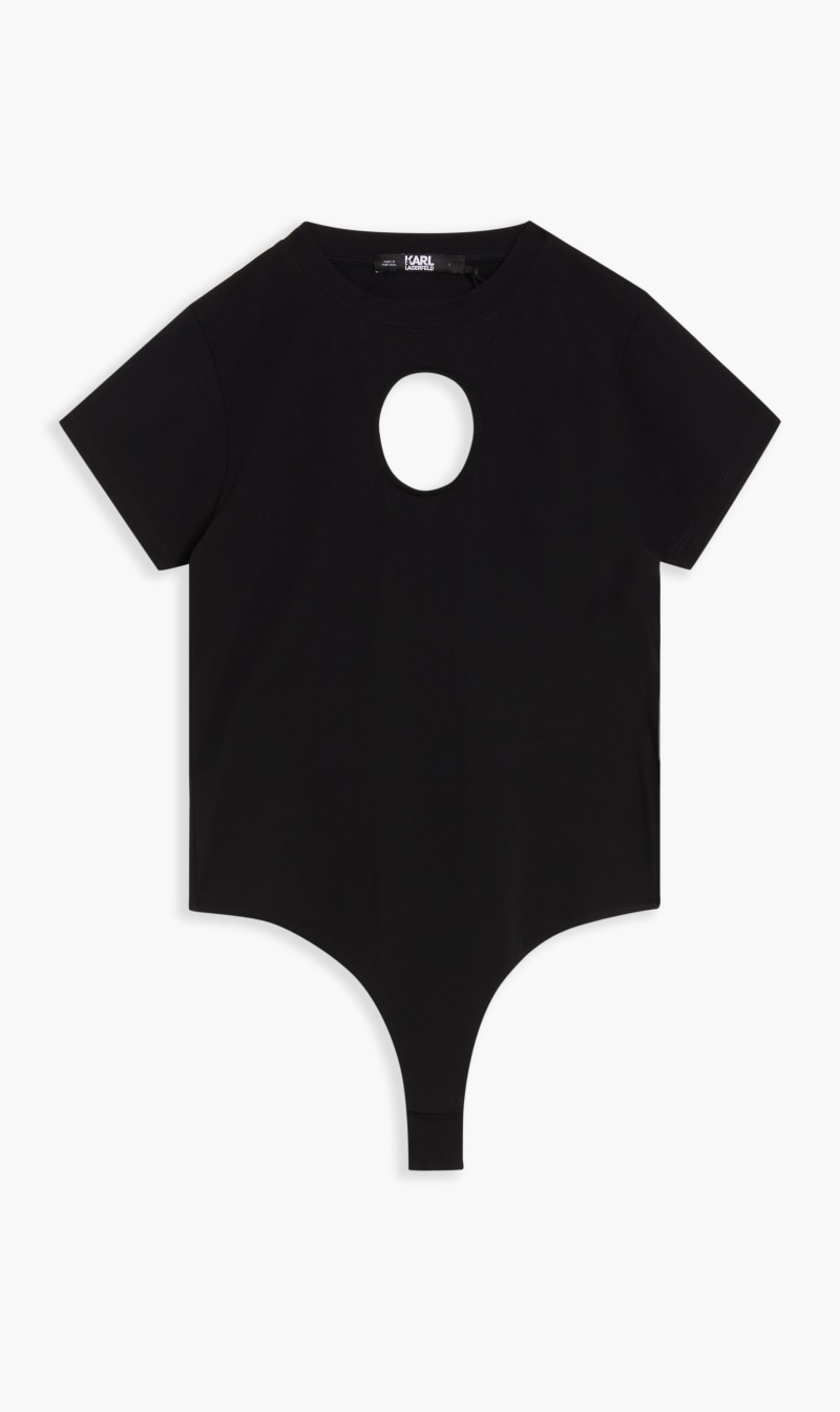 

Karl Lagerfeld Black Cut Out Logo Body Jersey for Women | The Deal Outlet