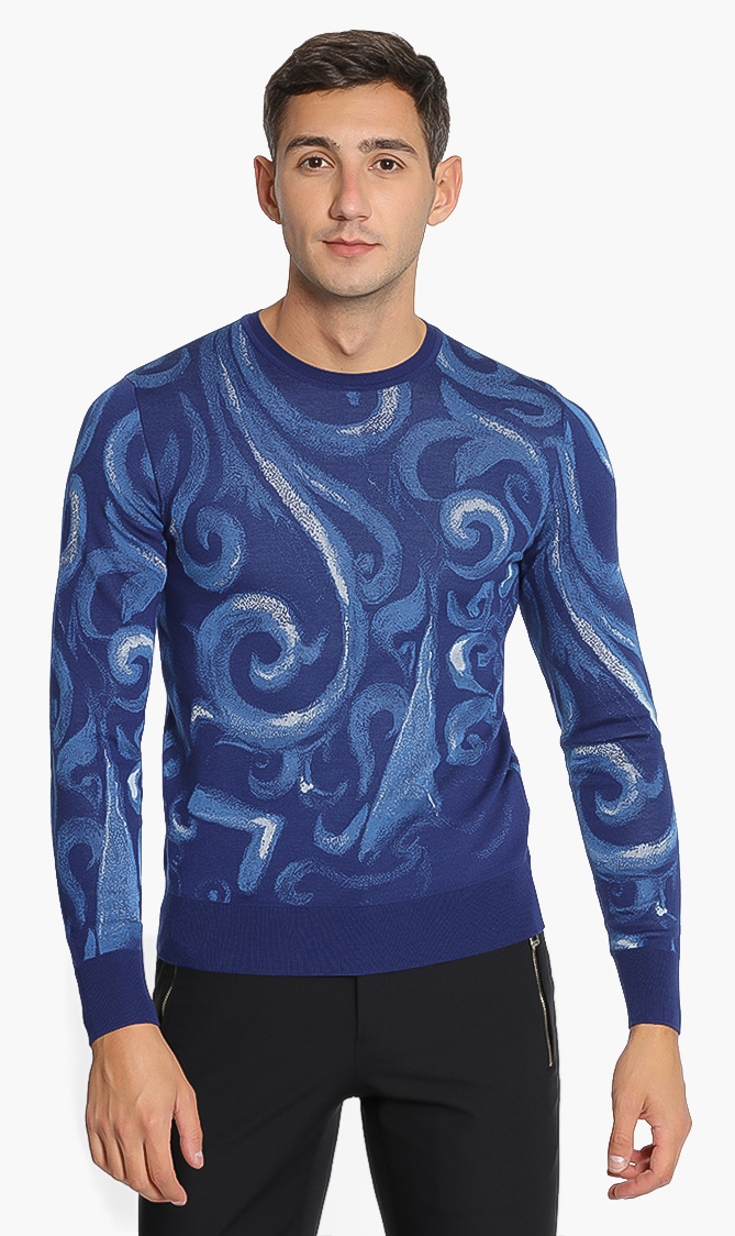 

VERSACE Printed Heather Sweater