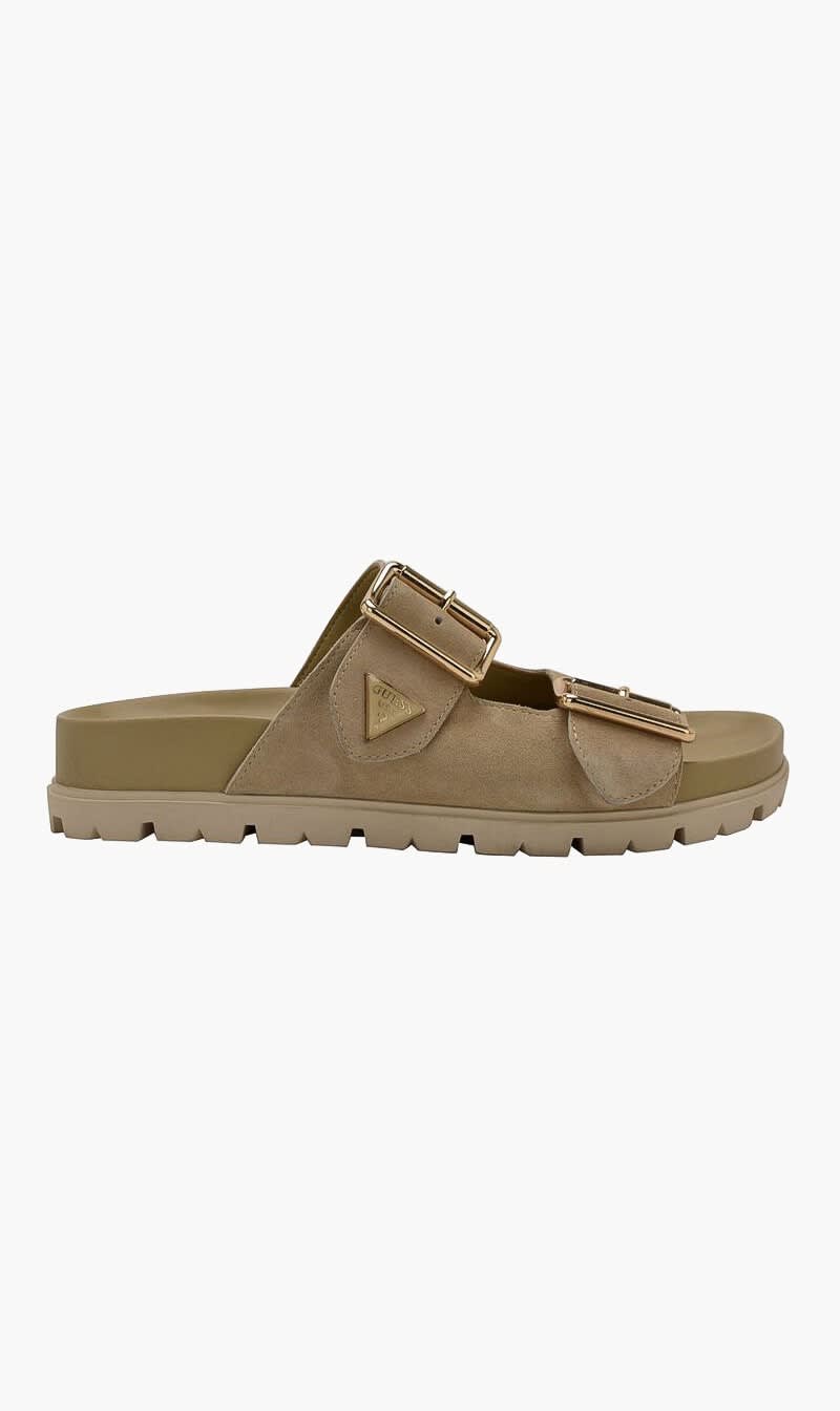 Beige Guess Black Fasten Sandals for Women