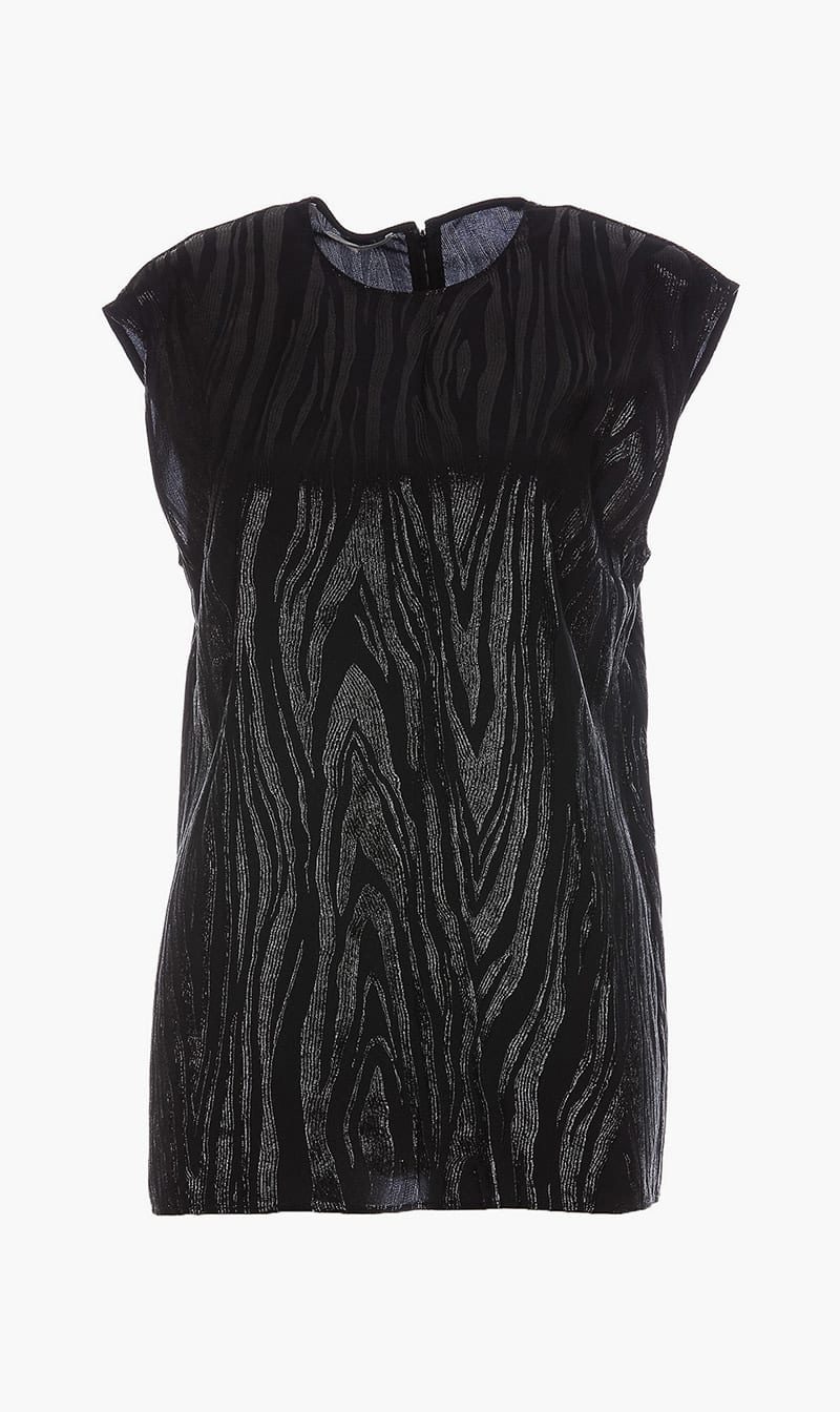 

Stella Mc Cartney Black Woodgrain Lurex Top for Women | The Deal Outlet