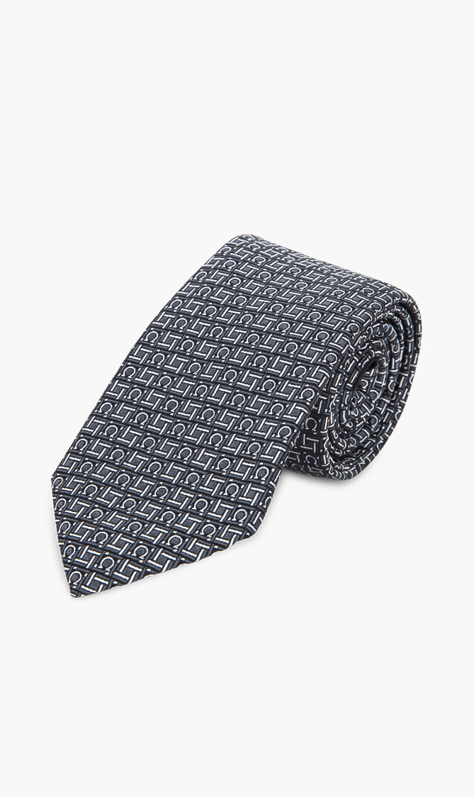 

Salvatore Ferragamo Gancini Embroidered Pattern Tie