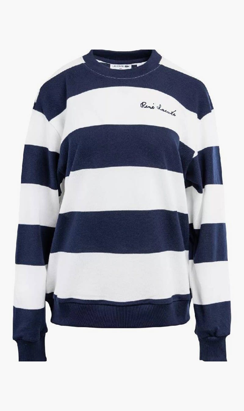 

Lacoste Blue Crew Neck Printed Sweater for Women | The Deal Outlet