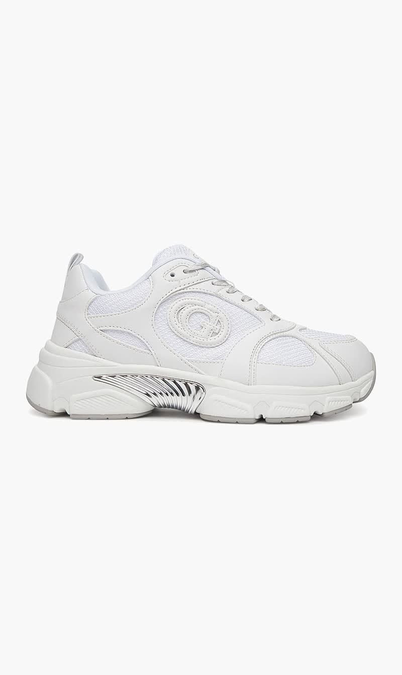 White Guess Pink Ibitha Runner Sneakers for Women
