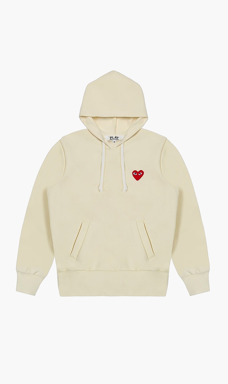 

Mini Heart Patch Hoodie, White