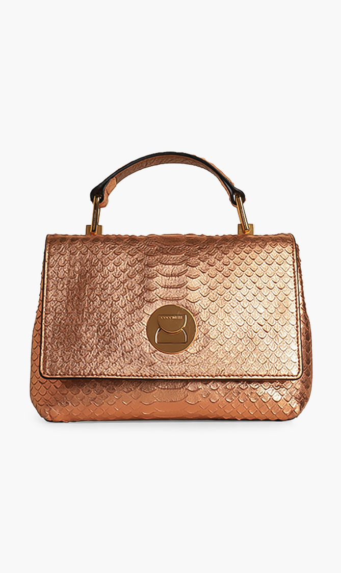 

COCCINELLE Leather Snake Skin Top Handle Bag