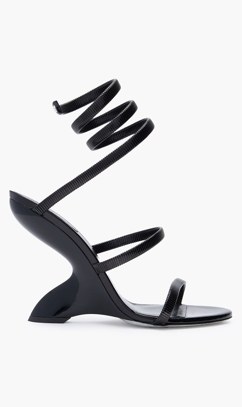 

Rene Caovilla Black Symphony - Black Calfblack Metal Snake for Women | The Deal Outlet