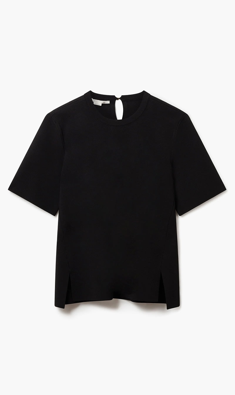 

Stella Mc Cartney Black Compact Knit Short-sleeve T-shirt for Women | The Deal Outlet