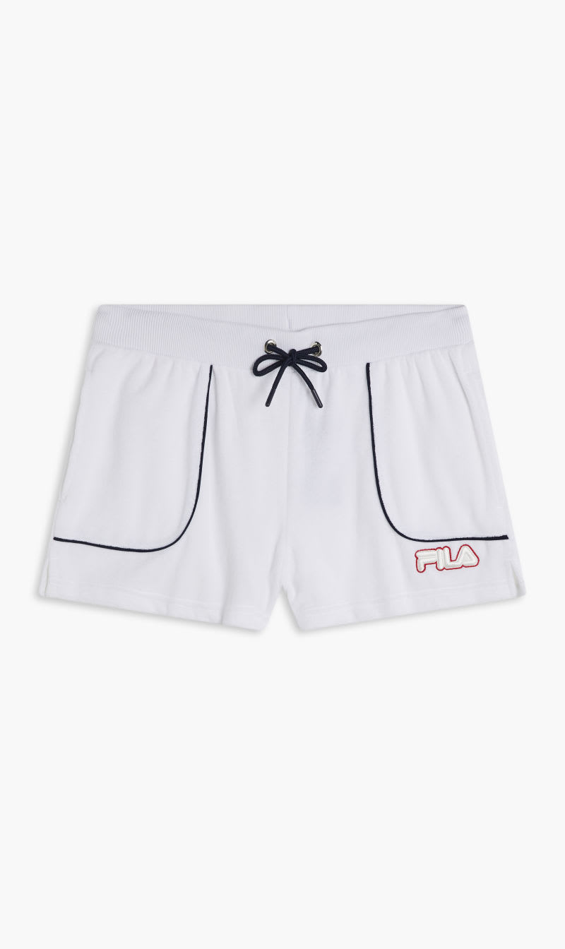 

Fila White Short With Contrast Piping for Women | The Deal Outlet