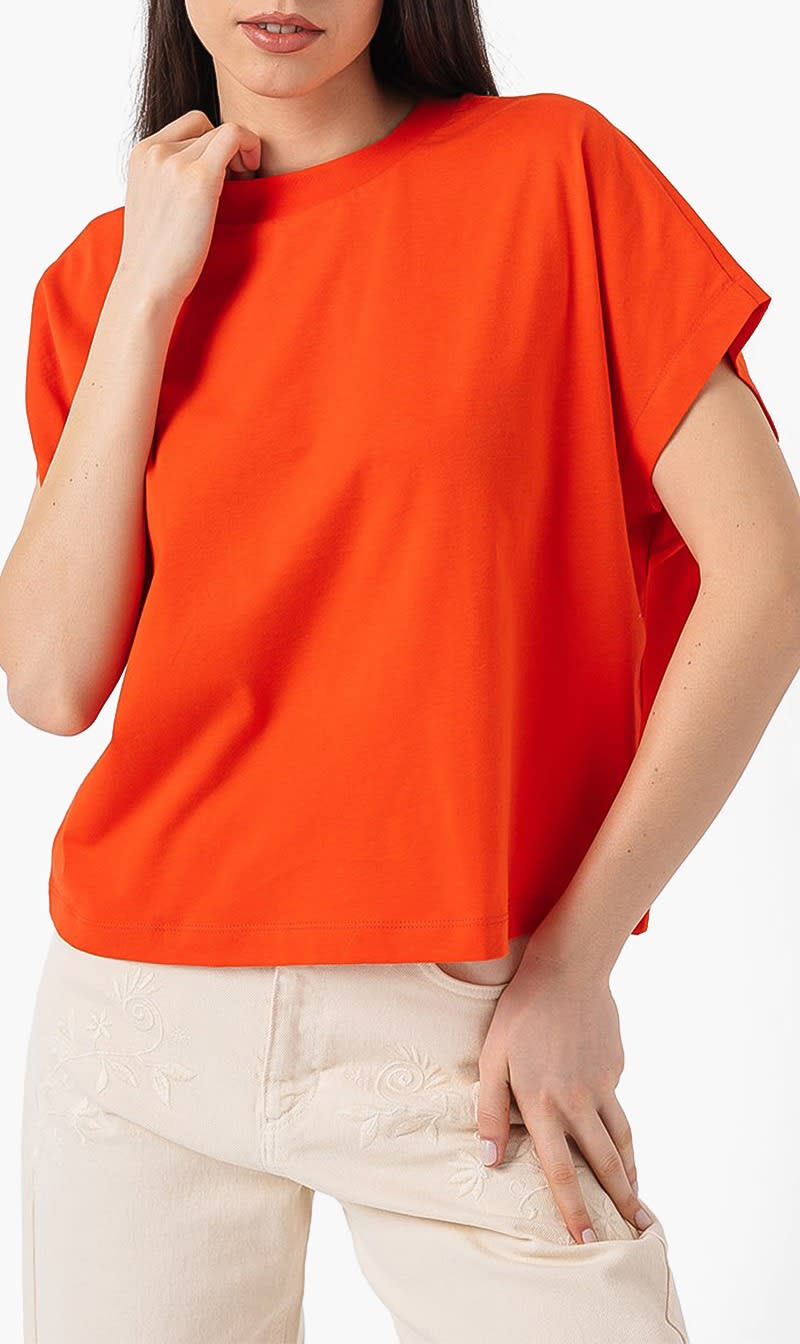Orange United Colors Of Benetton White Kimono Sleeve T-shirt for Women