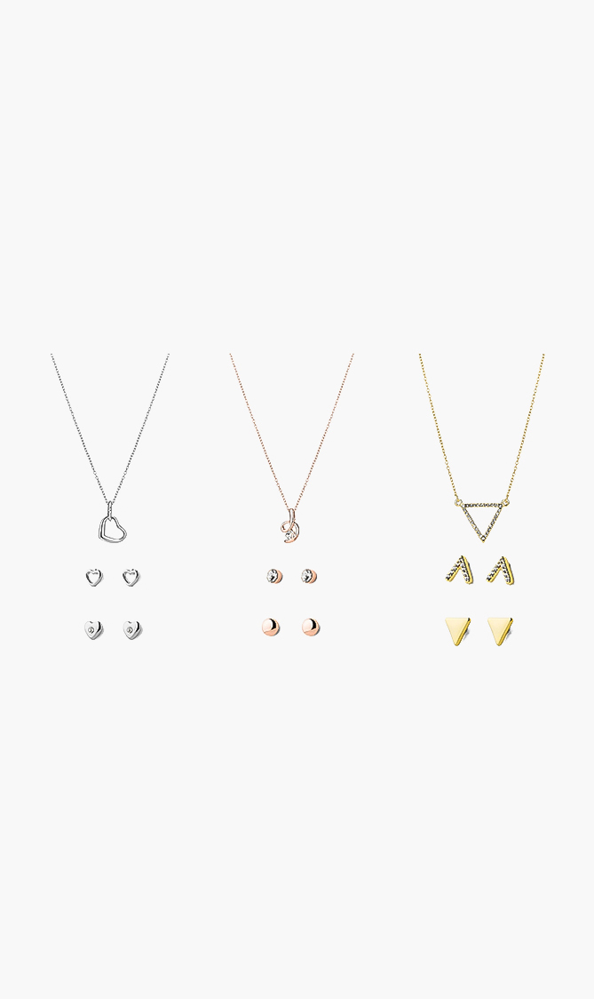 

Time Design Set Of 3 Necklace And Earrings