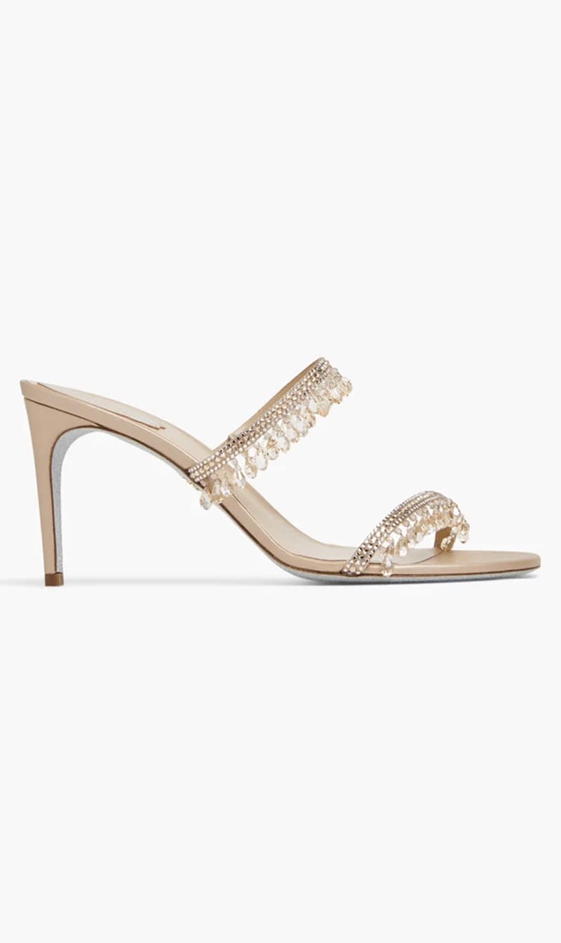 

Rene Caovilla Beige Chandelier Sandals for Women | The Deal Outlet