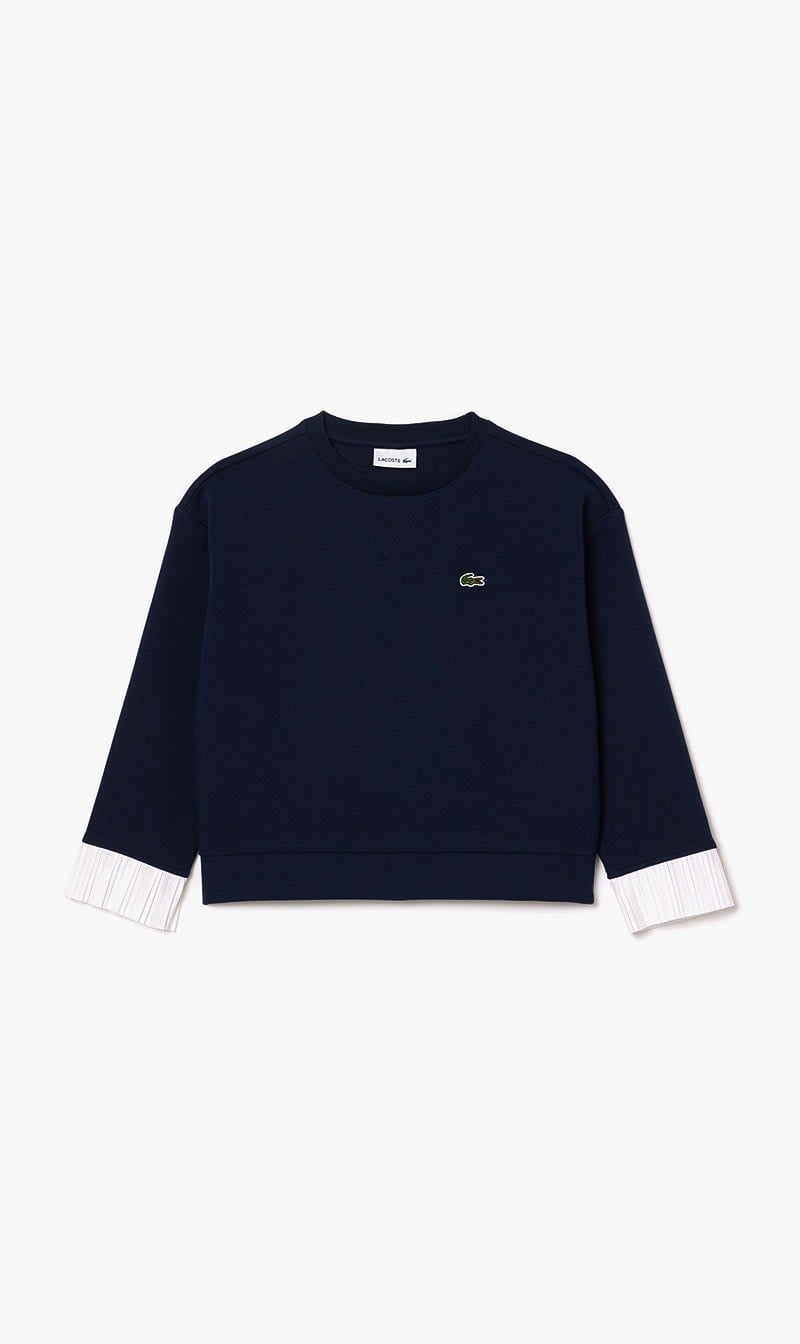 Lacoste Blue Pleat Finish Milano Sweatshirt for Girls
